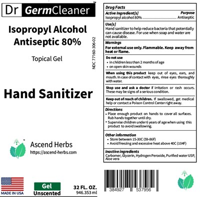 946.353ml Ndc 77160-306-02 (02   Fda 32oz Gel Unscented)